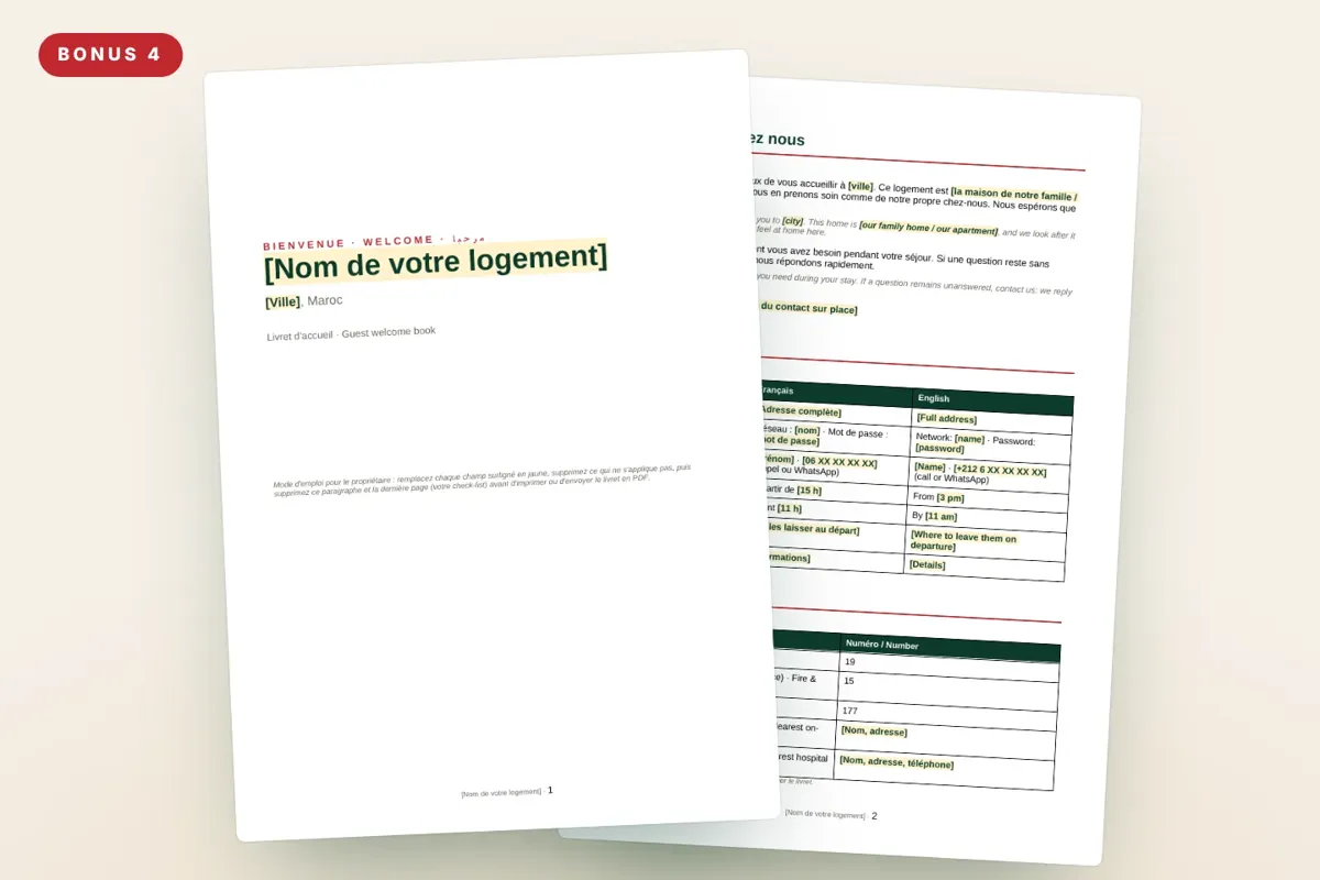 Aperçu réel : Livret d'accueil bilingue